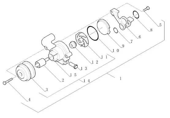 87800489 - Насос водяной в сборе ДВС Ford 675 TC, CS, CX