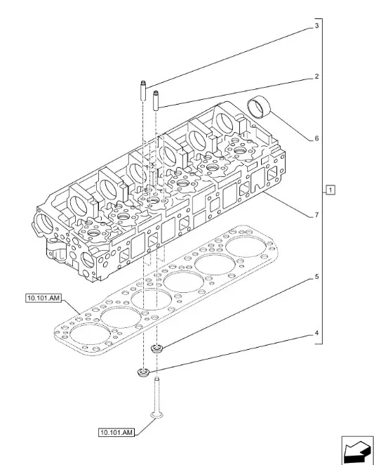 5801378194 - ГБЦ в сборе с клапанами ДВС Cursor9T T8./Mg., Axion9, комб. Case 6130/40